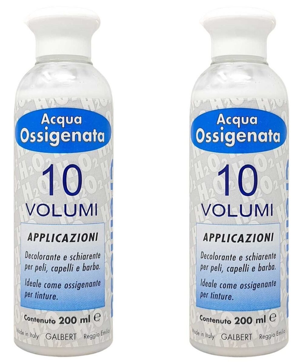 Kit 2 x Acqua Ossigenata Cremosa Professionale 10 Volumi per Tinta Made in Italy