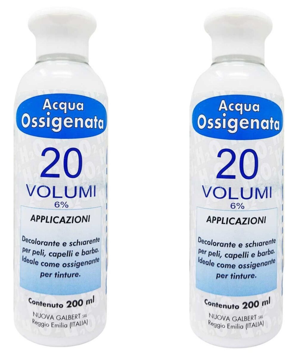 Kit 2 x Acqua Ossigenata Cremosa Professionale 20 Volumi per Tinta Made in Italy