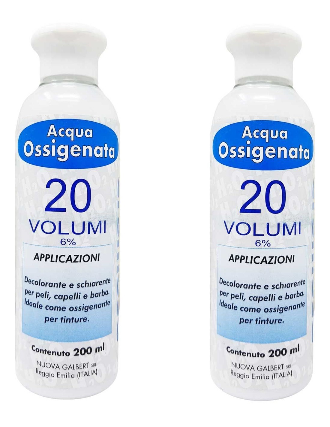 Kit 2 x Acqua Ossigenata Cremosa Professionale 20 Volumi per Tinta Made in Italy