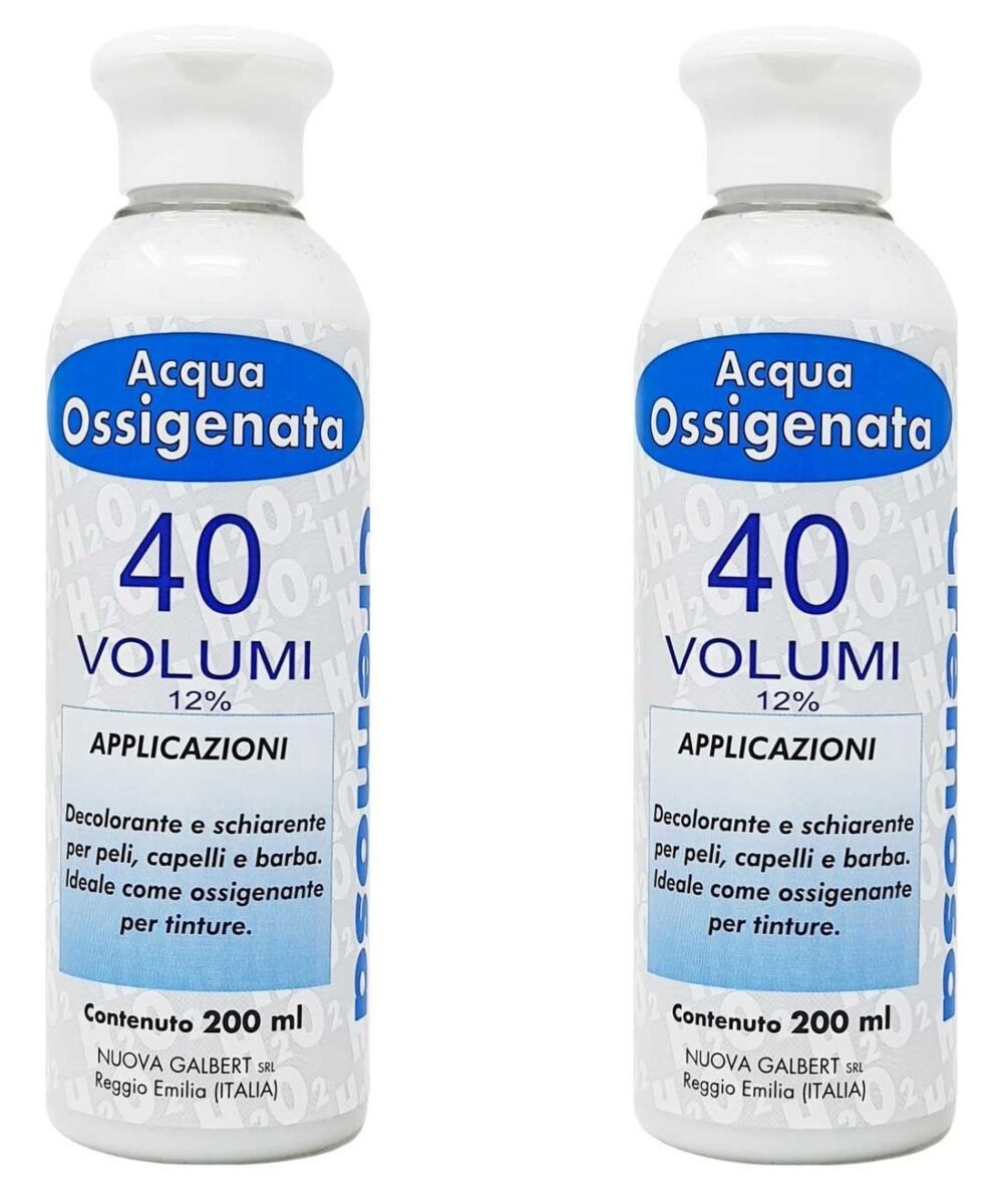 Kit 2 x Acqua Ossigenata Cremosa Professionale 40 Volumi per Tinta Made in Italy