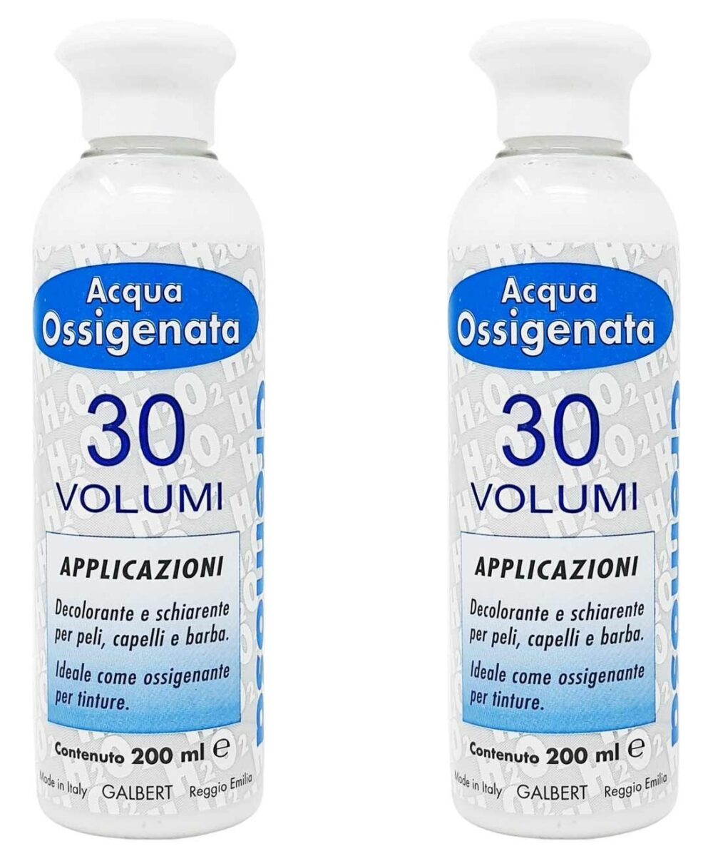 Kit 2 x Acqua Ossigenata Cremosa Professionale 30 Volumi per Tinta Made in Italy
