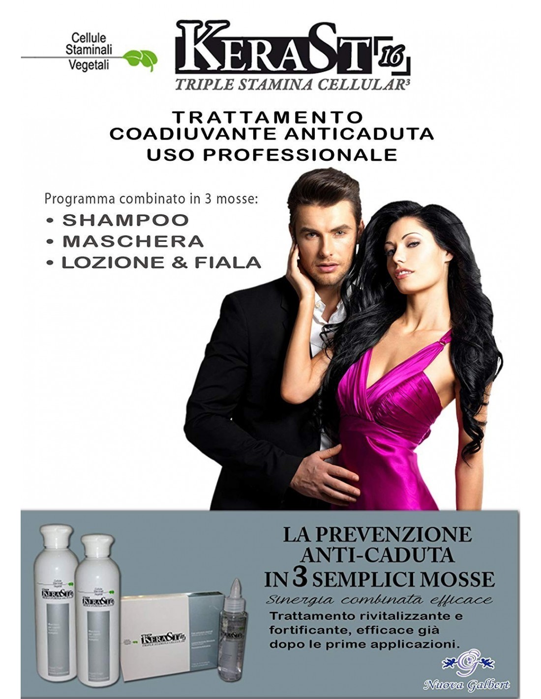 Shampoo per Capelli Anticaduta Con Staminali Vegetali KeraSt 250ml ItaliaCosmesi Shampoo per Capelli Anticaduta Con Staminali Vegetali KeraSt 250ml
