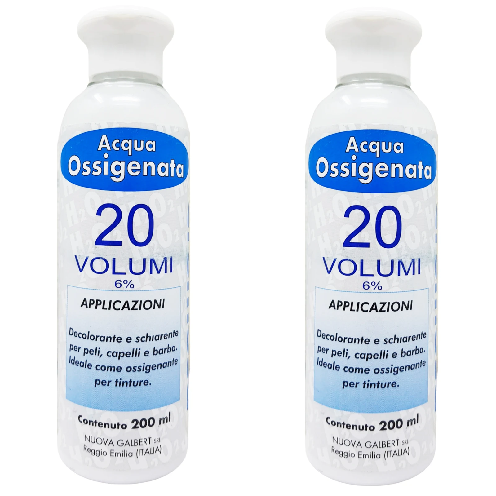 Kit 2 x Acqua Ossigenata Cremosa Professionale 20 Volumi per Tinta Made in Italy