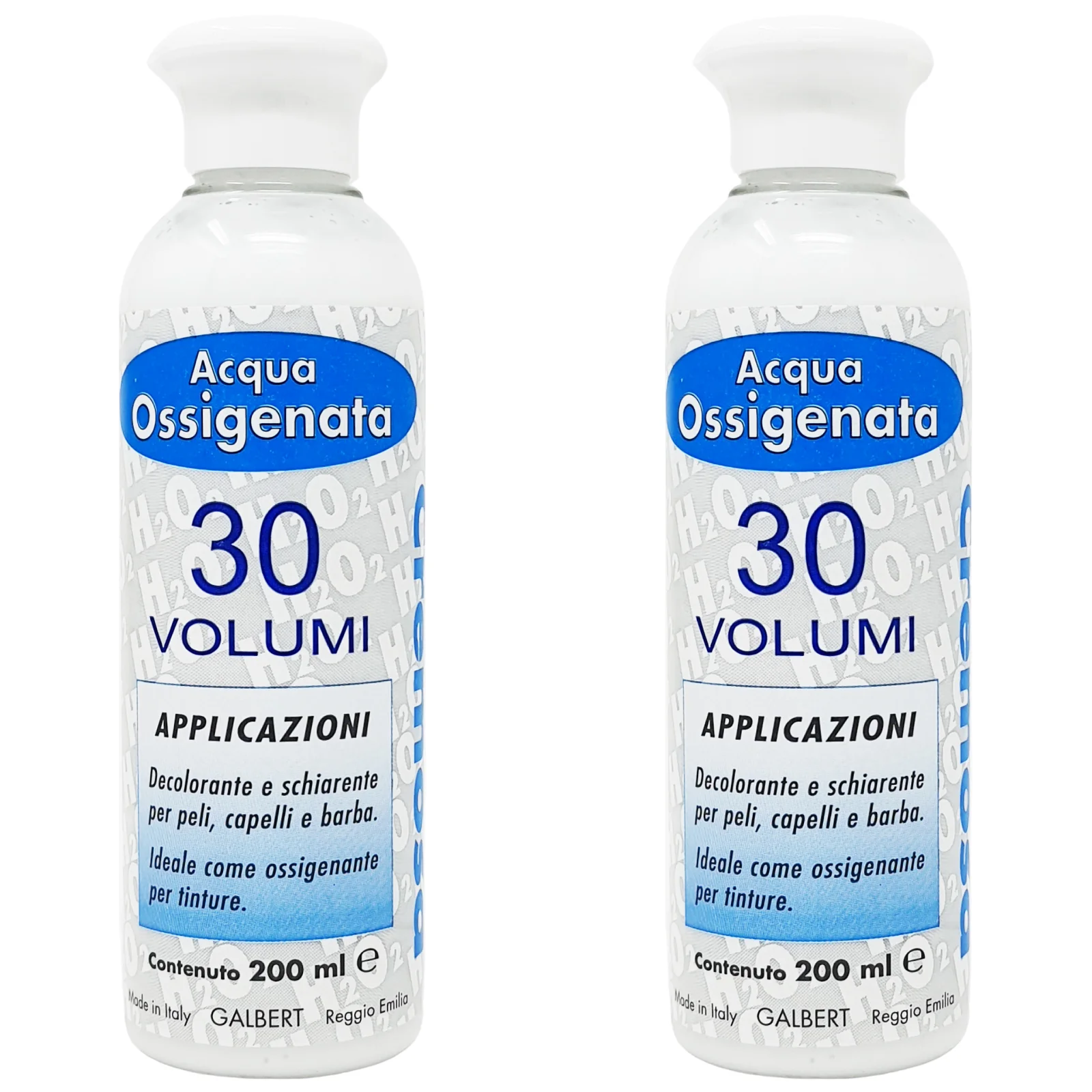 Kit 2 x Acqua Ossigenata Cremosa Professionale 30 Volumi per Tinta Made in Italy