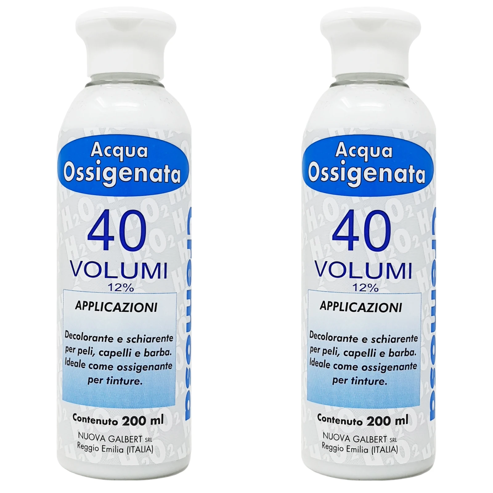 Kit 2 x Acqua Ossigenata Cremosa Professionale 40 Volumi per Tinta Made in Italy