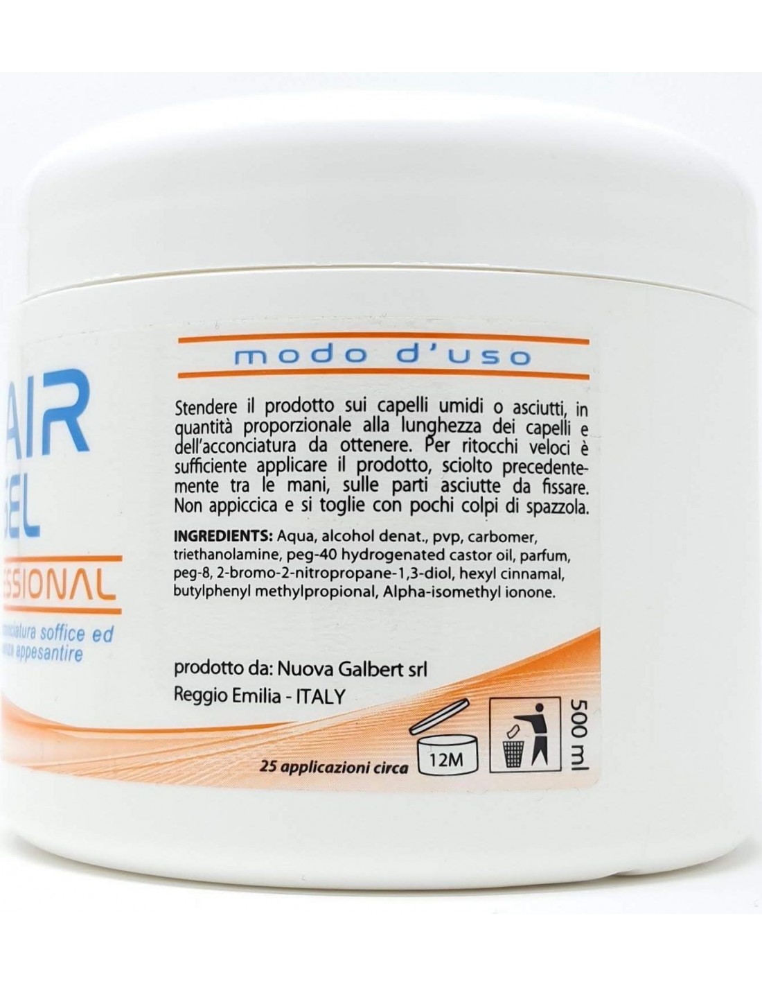 Gel per Capelli Uomo Professionale 500ml Extra Forte Fragranza Fresca e Sensuale