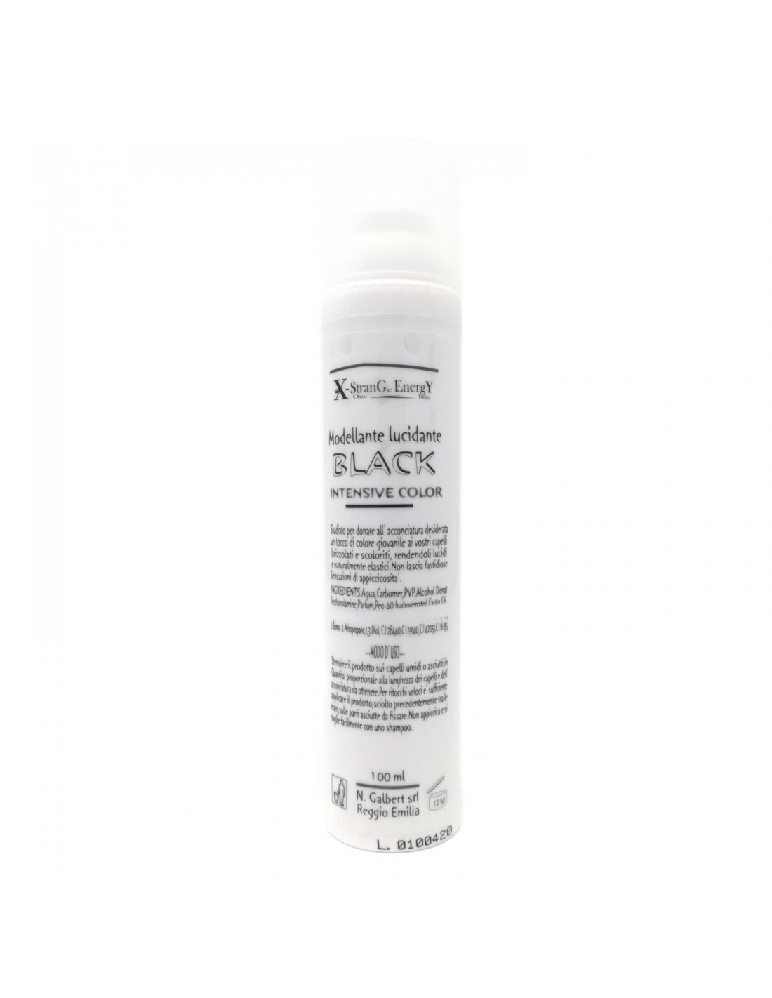 Gel Modellante Lucidante Coprente per Capelli Grigi Colore Nero 100Ml Made In Italy