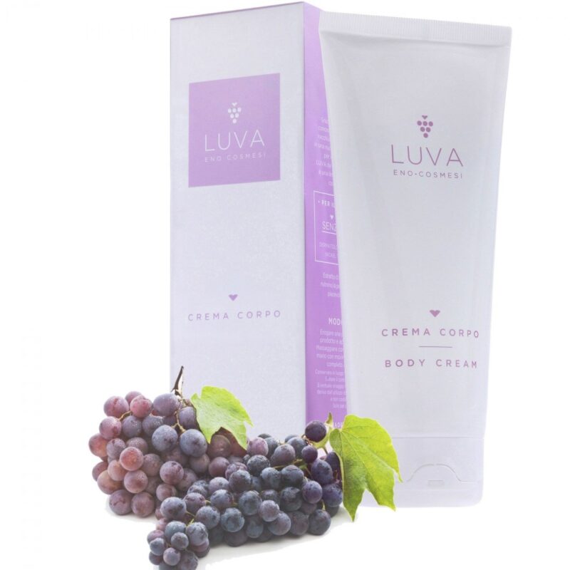LUVA Crema Corpo Con Burro di Karité Olio di Cocco Olio di Mandorle Dolci ed Estratto di Uva 200ml Made In Italy