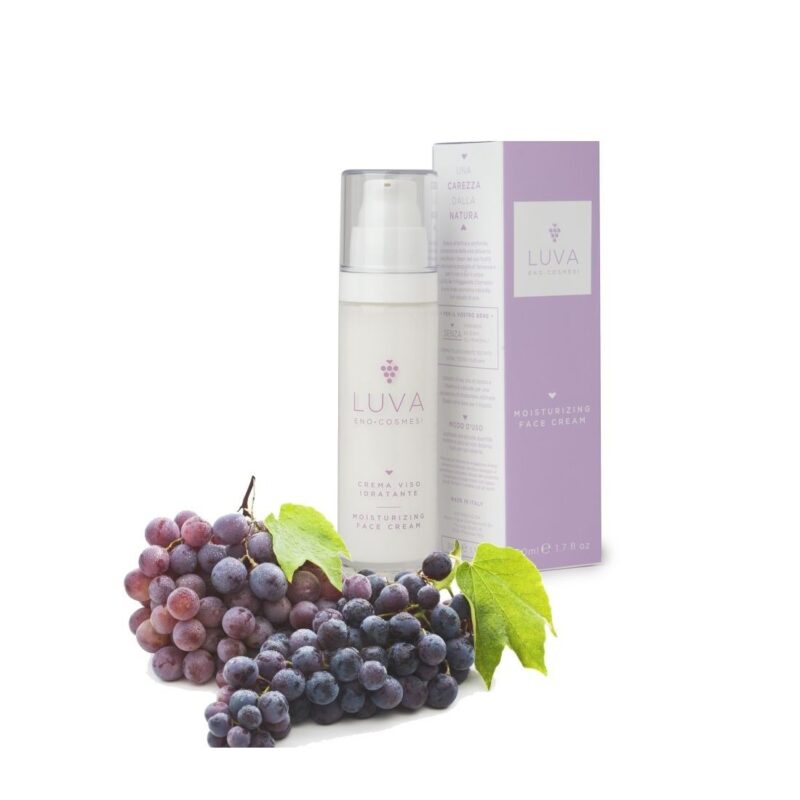 LUVA Crema Viso Idratante Con Olio di Jojoba Estratto di Uva Rossa ed Estratto di Aloe Vera 50ml Made In Italy