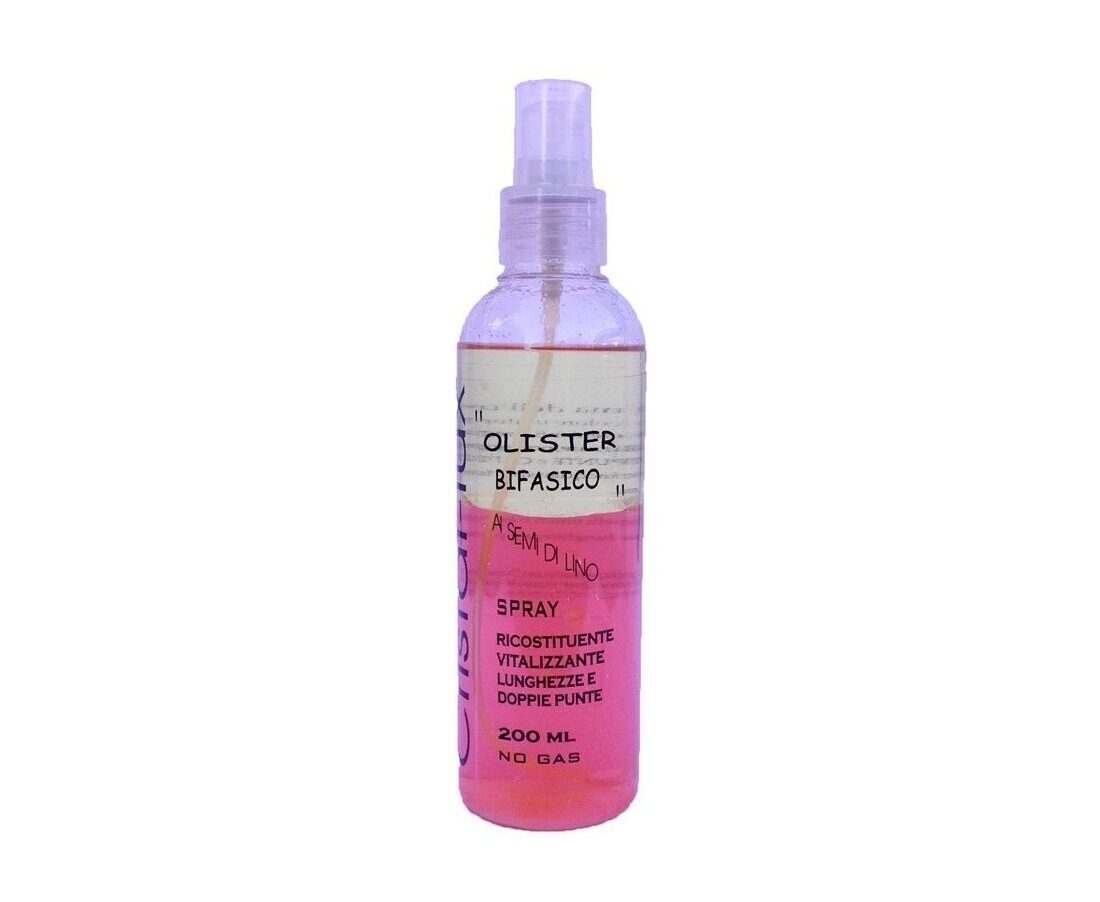 Olio Bifasico Per Capelli Professionale Spray Ai Semi di Lino Ricostituente Vitalizzante 200Ml No Gas