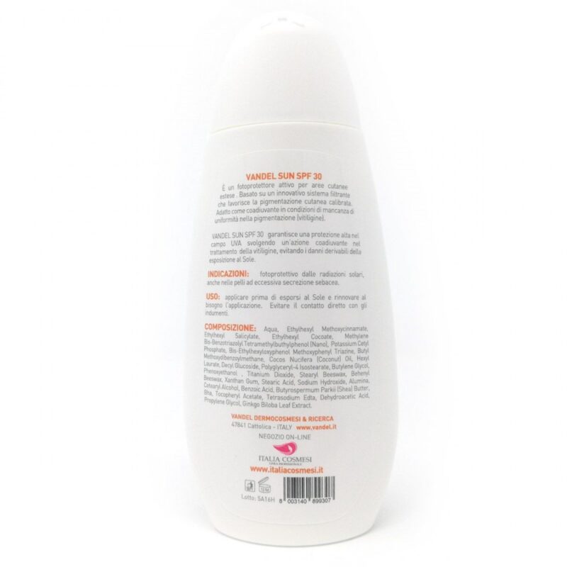 Latte Solare Vandel Sun Spf 30 150 ml Made in Italy